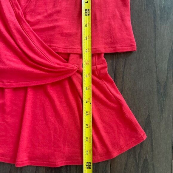 Deletta Anthropologie NWT Coral Red Asymmetrical Top - Picture 14 of 16